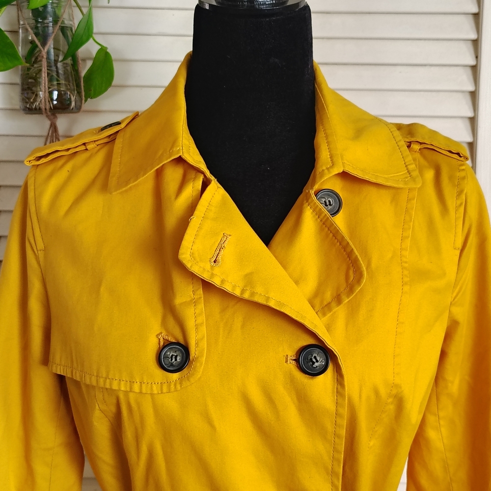 Forever 21 Mustard Double-Breasted Trench Coat Size M – Like New - Picture 6 of 9